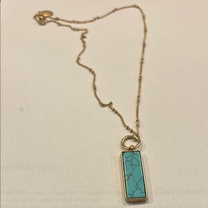 LOFT Blue and Gold Necklace with Turquoise Color Pendant